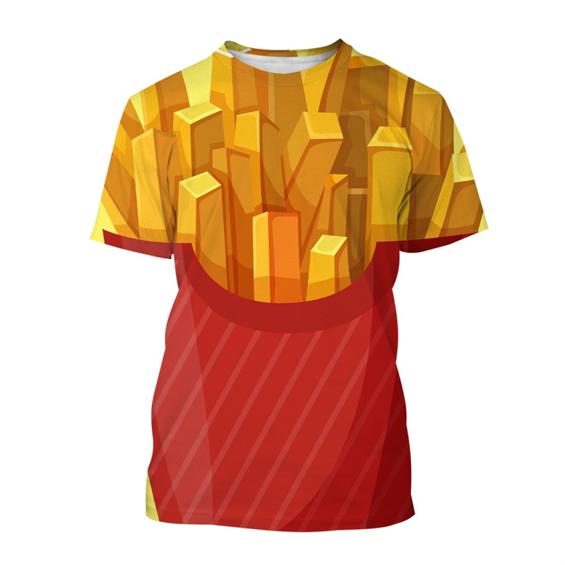 3D Printing In Food - French Fries Pattern T Shirt For