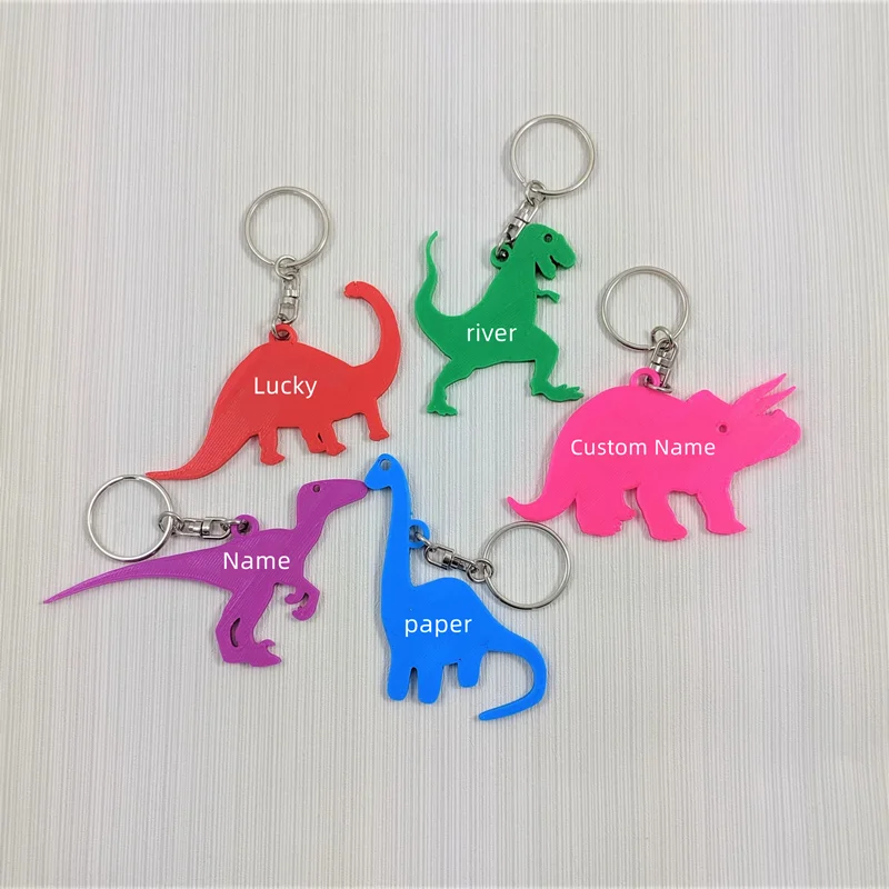 3D Printing Metal - Custom Name Keychains 3D Printed Dinosaur
