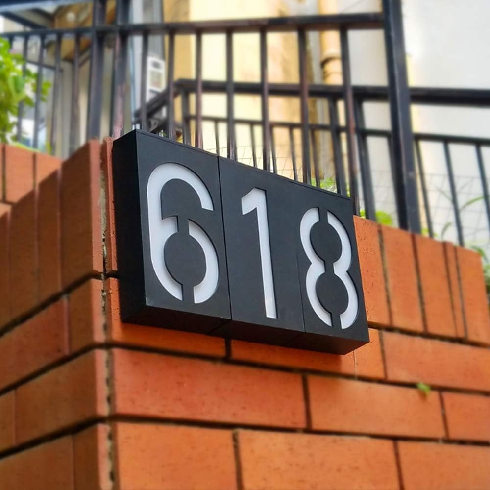 Build Plate - 1Pcs Solar Lighted House Numbers for