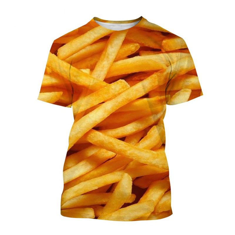 French Fries Pattern T Shirt F - 3D Printing In Food ulasan dan harga